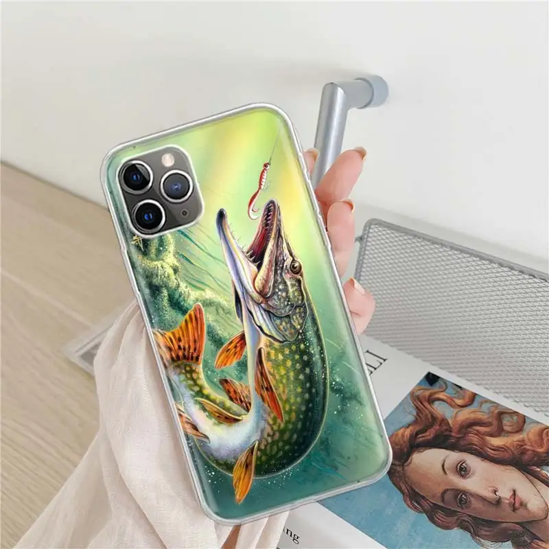 Brown Trout Fly Fishing Clear Case For iPhone 11 13 14 Pro 15 Pro Max 12  Mini SE 2020 XR X XS Max 7 8 Plus Funda Clear Sof