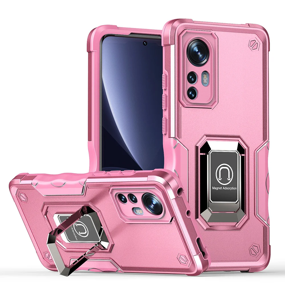 KEYSION Shockproof Armor Hülle für Xiaomi 12 12X 12 Pro, Silikon+PC-Ring, Standfunktion, Handyhülle für Xiaomi Mi 12S Pro_voghion.com