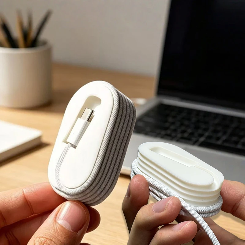 Portable Braided Cable Winder and Desktop Organizer