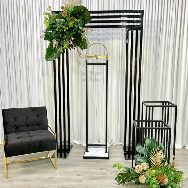 Poster Stand Black Metal Wedding Venue Decor Stand Black Welcome Sign Arch  Stand