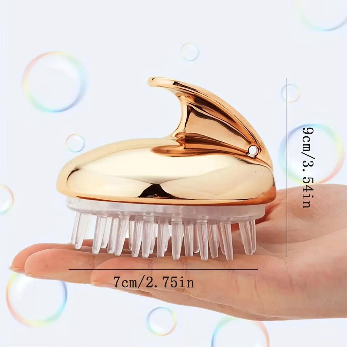 1pc rose gold shampoo brush, scalp massage comb, shampoo combbody massage brush, scalp cleaning brush
