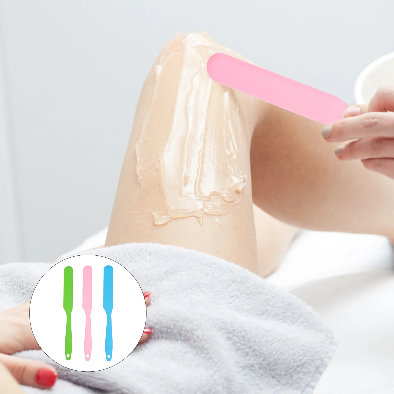 3 Pcs Hair Removal Wax Sticks Non Stick Silicone Wax Spatulas Portable Body Scraper Tools Shaving Applicator Handles Feet Hands