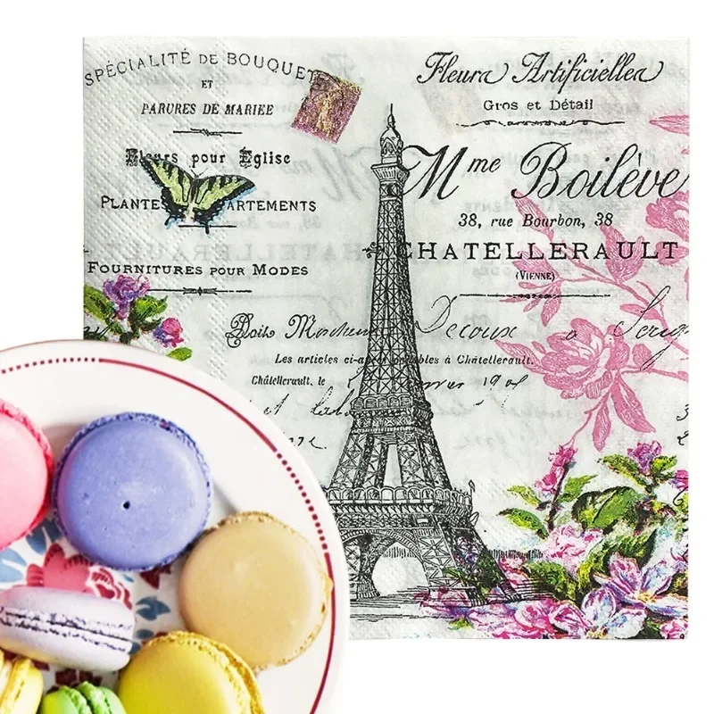 Titan butterfly element party decoration disposable paper placemats 20pcs 33*33cm colorful napkins