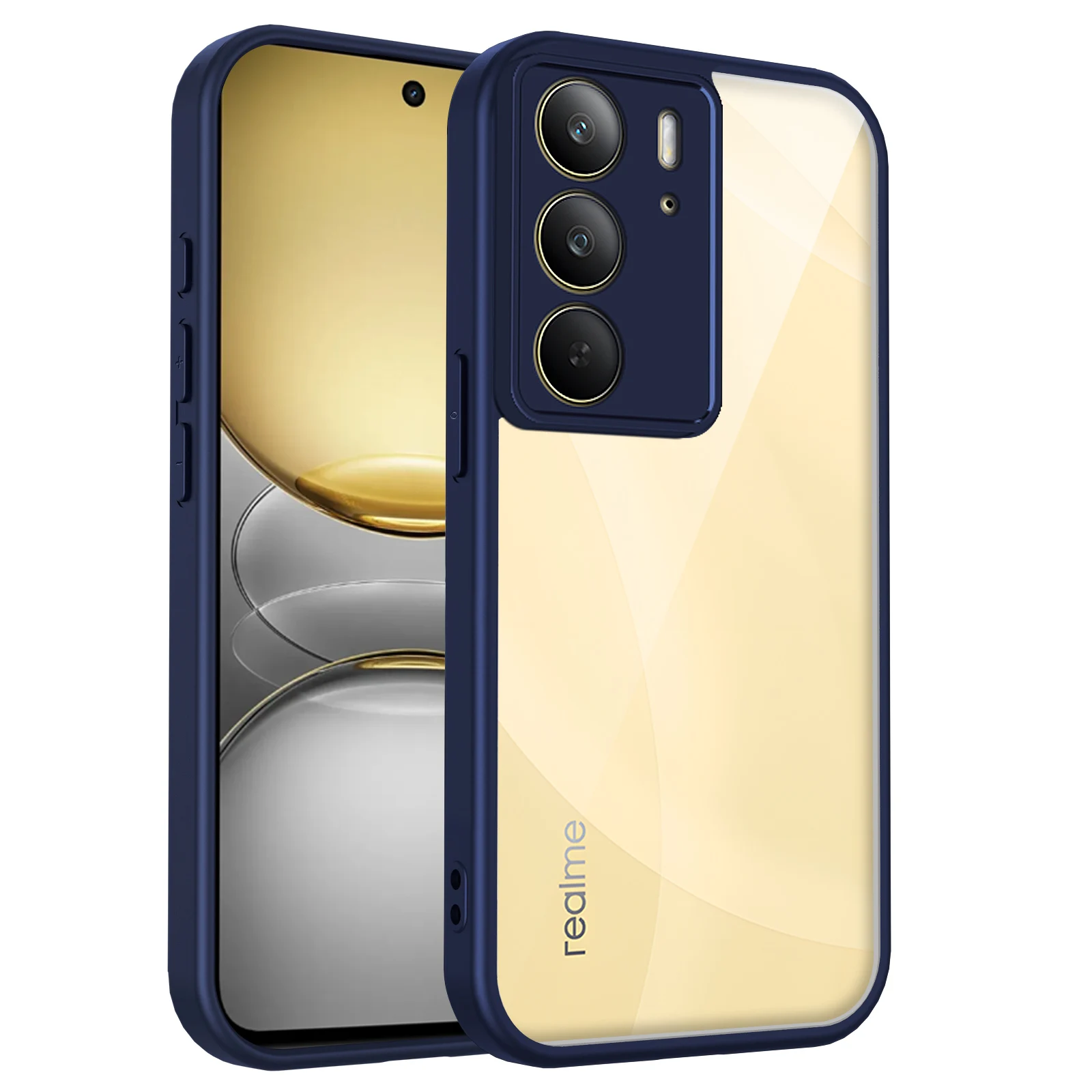 Clear Matte Back Cover with Air Cushion Silicon Bumper