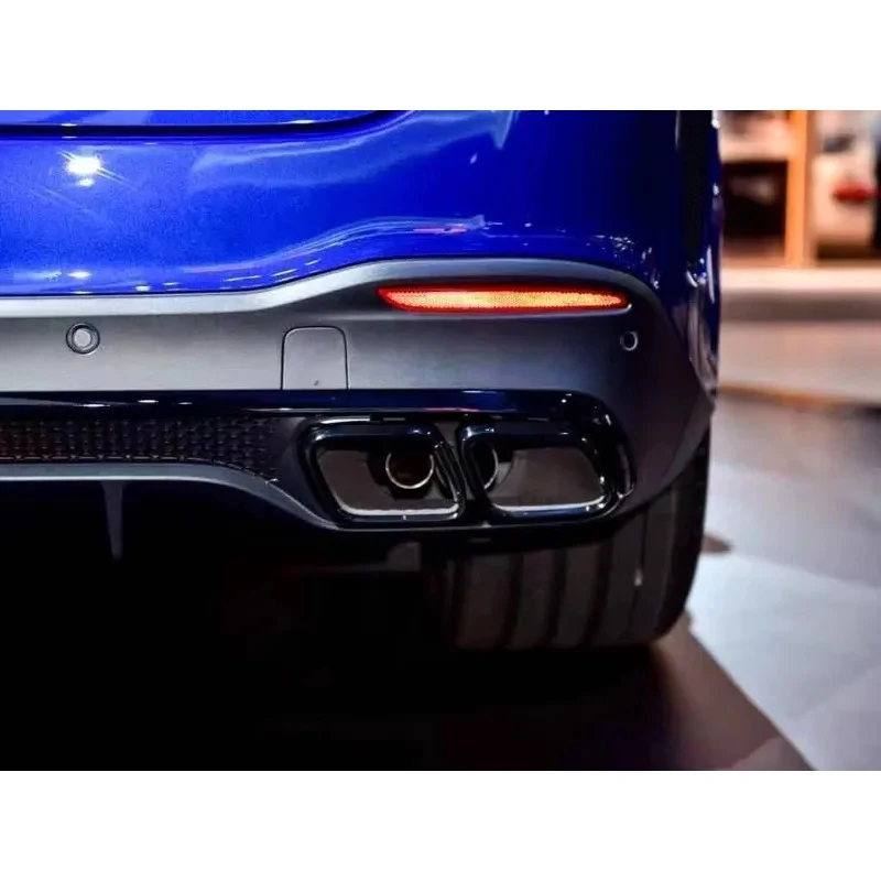 2020 GLE W167 리어 립 디퓨저, GLE63 스타일 리어 범퍼 립 (배기 팁 포함)