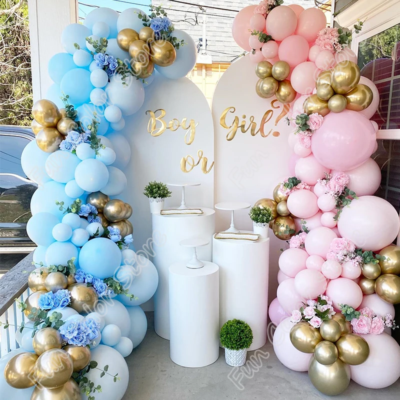 

197pcs Macaron Pink Birthday Party Wedding Backdrop Free Shipping Latex Blue Events Balloon Garland Arch Baby Shower Decor Kits