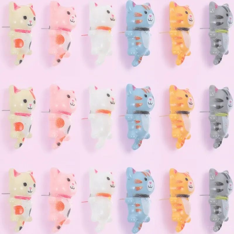 60Pcs 고양이 푸시핀 코르크 보드용 장 엄지 못핀 게시판 벽지도 사진 디스플레이 사무실 책상 액세서리