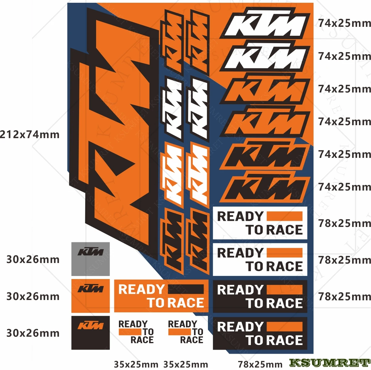 Vinyl Ktm Motorcycle Sticker Decal