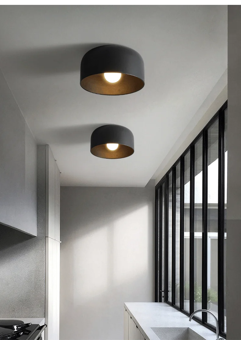 Minimalistische LED ovale halb eingelegte Deckenbeleuchtung Home Decor Korridor E27 Deckenleuchte Dekoration Innenflur Dekor Licht – Detail 10