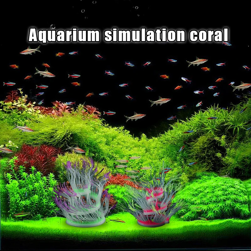 

75/100CM Flexible Sea Anemone Silicone Artificial Soft Coral Fish Tank Simulation Water Plant Sea Anemone Aquarium Decor