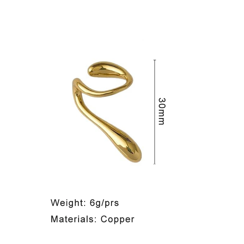 One Single Copper Clip Earrings For Women Fashion Jewelry Trendy Punk Daily Wear Accessories Gift Fancy Ear Cuff C1885