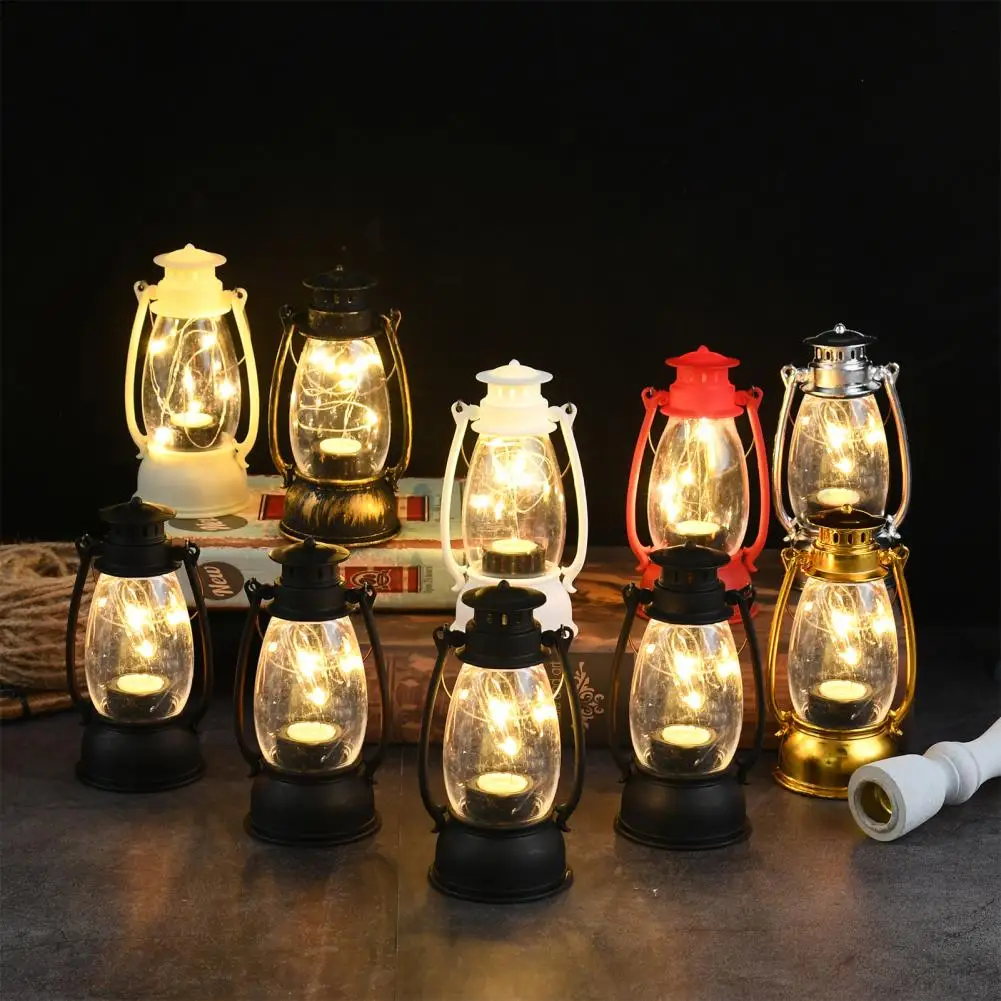 

Vintage Flameless Christmas Lamp Helloween Table Centerpiece LED Lantern Party Festival Hanging Lamp Candle Light Tea Light
