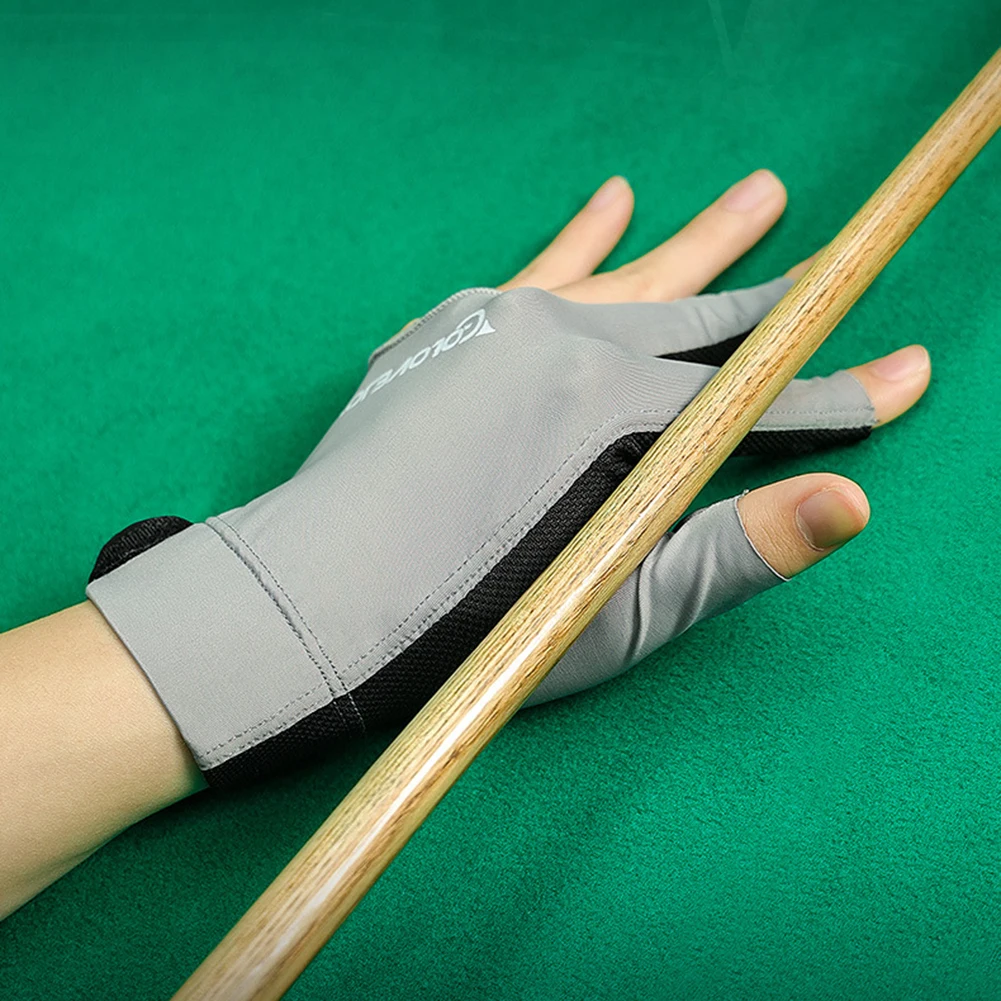 Open Finger Billiard Gloves Breathable Polyester Snooker Sport Glove Antiskid Smooth Soft Portable Reusable Training Accessories
