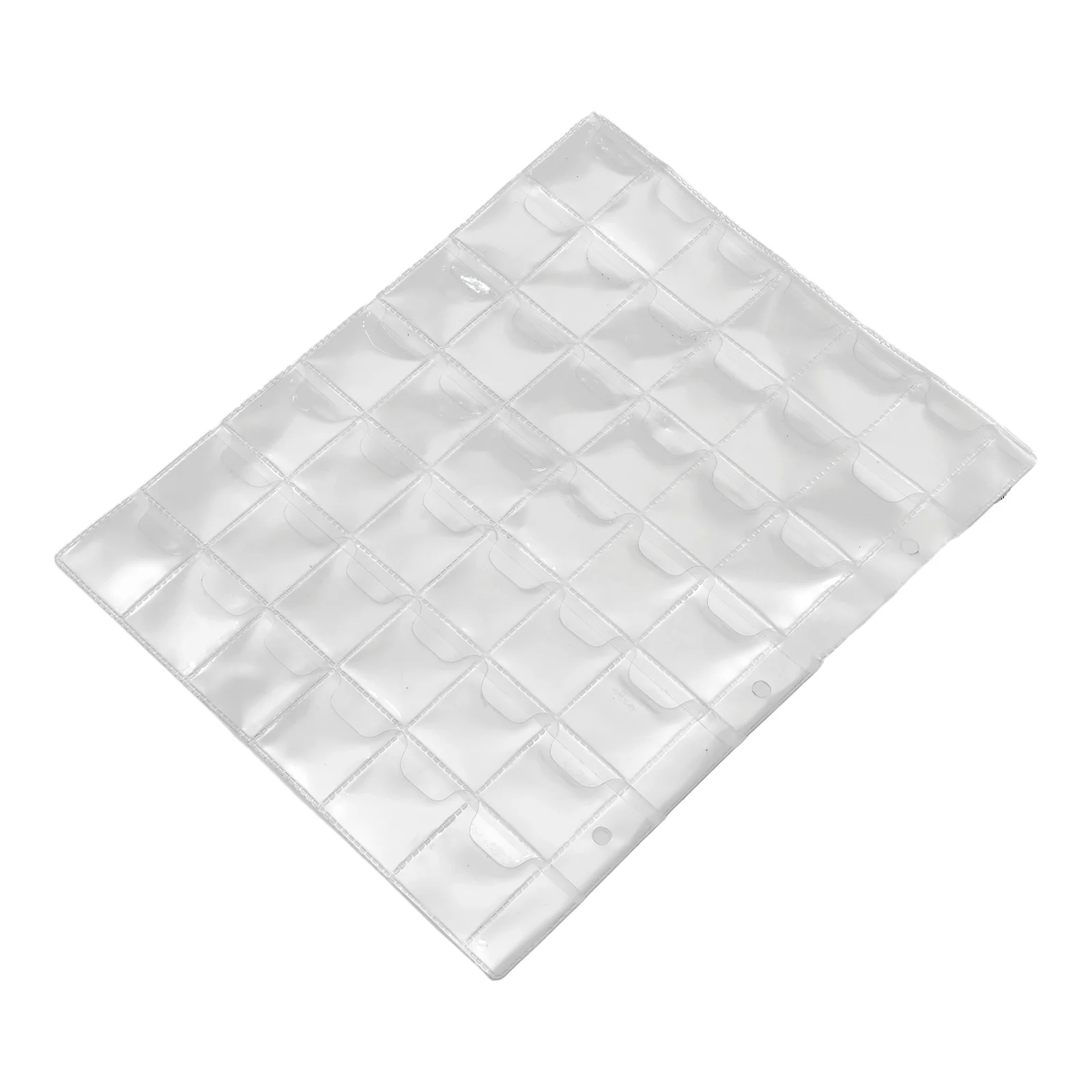 28*28mm Coin Pages Collectors Album Supplies Holders 42 Pockets Clear Plastic Protectors Sheets 7 cm PVC 10Pcs