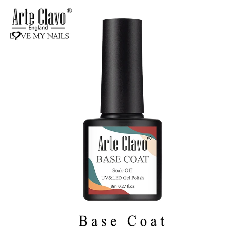 Arte Clavo 8ml Gel Nail Polish Top Base Coat Gellak Primer Varnish Lacquer LED Nail Art Manicure Soak Off Nail Polish Top Base