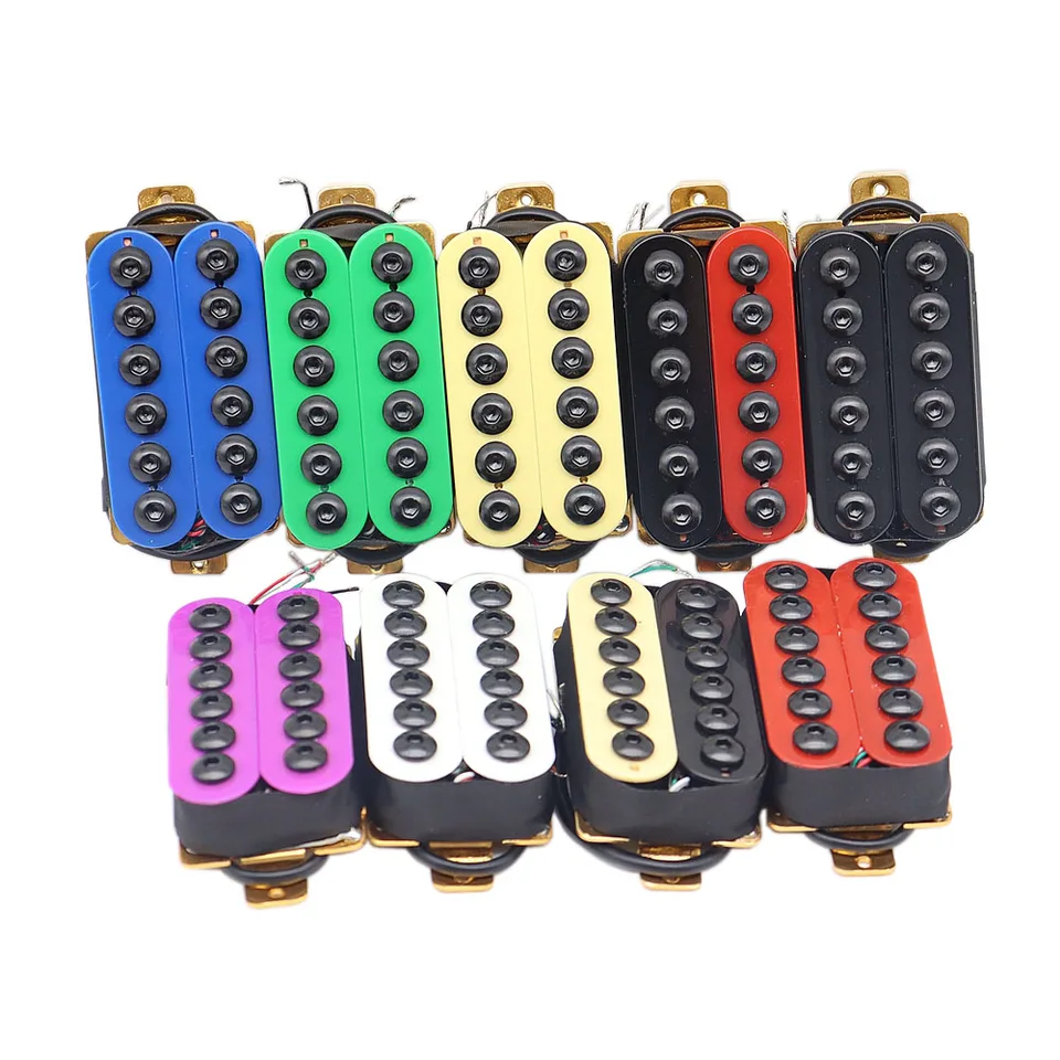 Chitarra Elettrica Ponte E Manico Set Pickup Humbucker Per Chitarra - Bridge E Collo, Colore Bianco Stile Invader, Magnete Ceramica Dimarco Auto