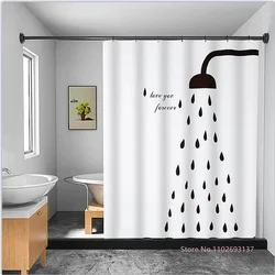 Nordic Wind Abstract Art Waterproof Shower Curtain - 180x180cm (YL - huasa)