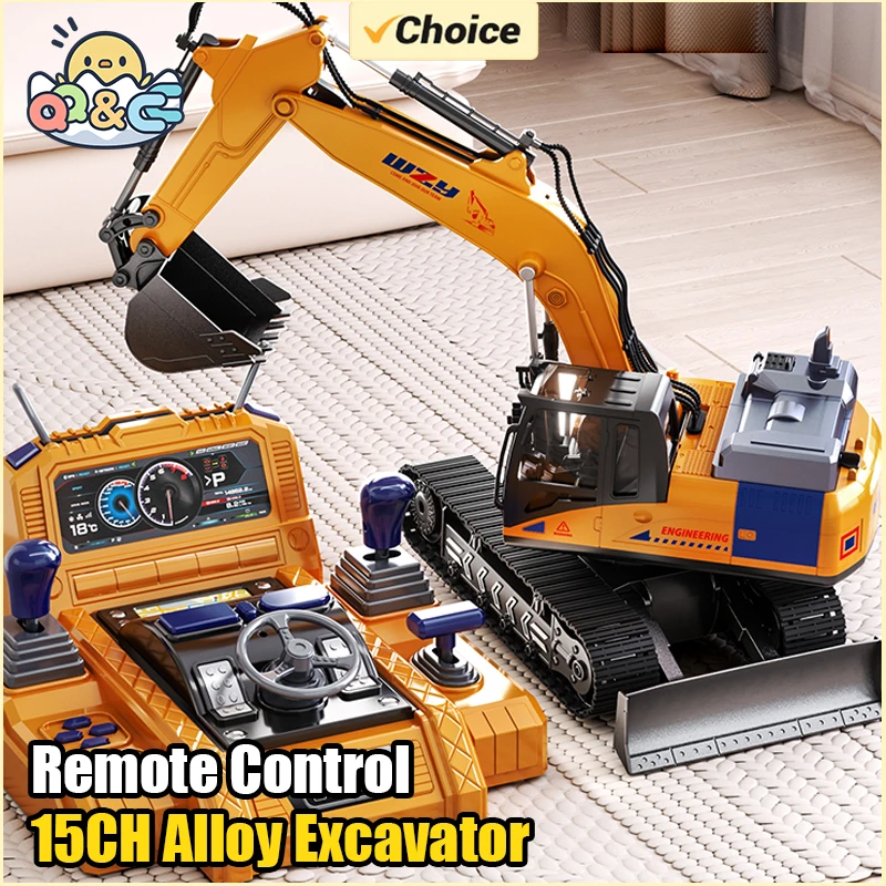 Remote Control Alloy Excavator Toy for Kids