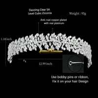 Luxury Bridal Headband For Wedding Hair Jewelry Headpiece CZ Zirconia Bride Crowns Tiaras For Women Diadem Party Prom Headdress - Image 5