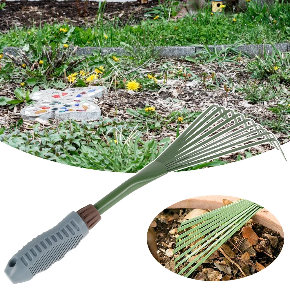 Description Picture 6 of itemGarden Rake Grass Rake Hand Rake Leaf Broom with Comfort Grip Cleaning Rake Pet Excrement Rake Gardening Tools