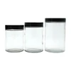 Wholesale 2oz 4oz 8oz Frosted Glass Straight Sided Jar with Silver/Black/Gold Screw Lid for Candle Jar Food Storage Clear Jar 1