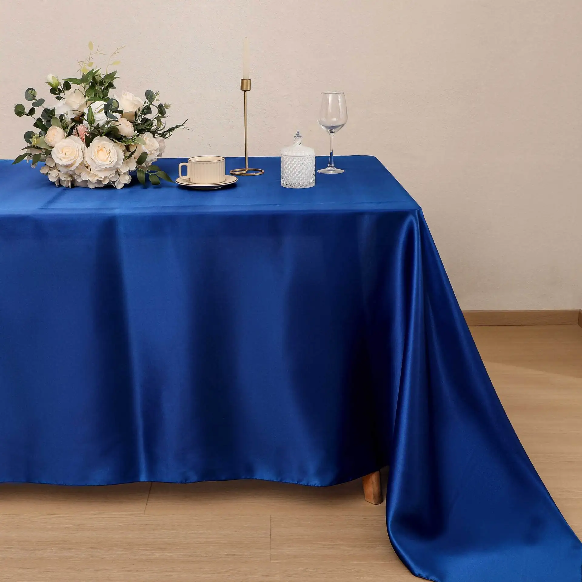Rose Gold Satin Tablecloth - Nordic Elegance Wedding and Party Table Cover
