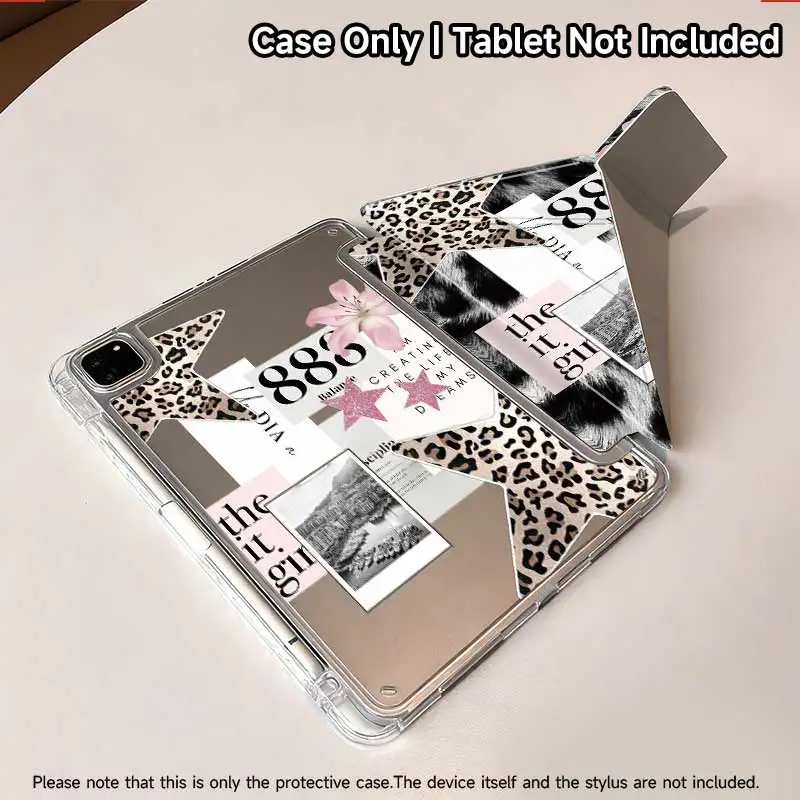 Transparent Acrylic Back Panel Y-Fold Stand Protective Tablet Shell