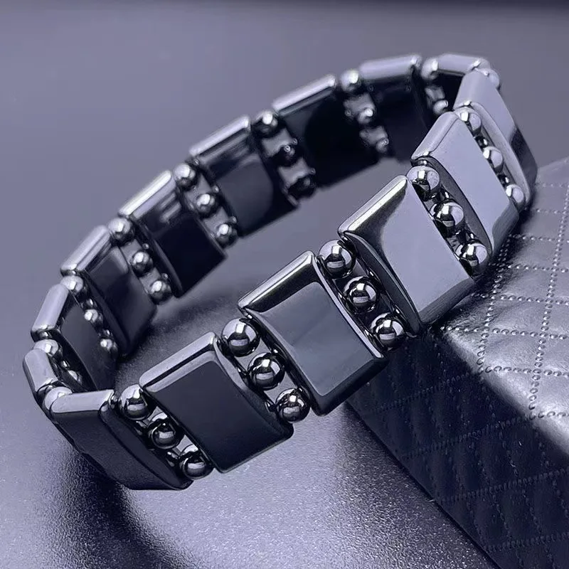 Terahertz Bracelet Magnet Hand Row Black Gallstone Bracelet Energy Stone magnetic bracelet