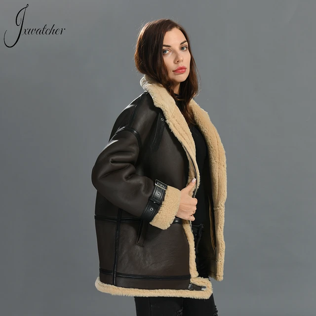 Suede Lamb Shearling Jacket Women  Sheepskin Leather Jackets Outwear -  Winter Women - Aliexpress