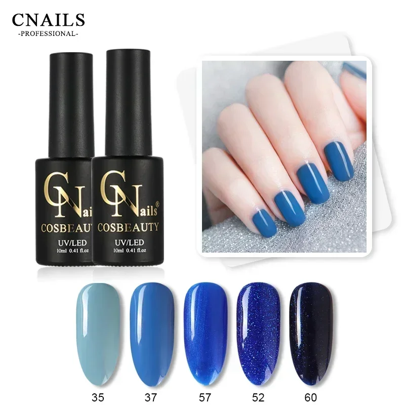Nail Gel Polish Sapphire Blue Base Coat Glitter Soak Off UV LED Gel Nail Lacquer Nail Manicure Diamond Navy Blue 10ML Nail Art