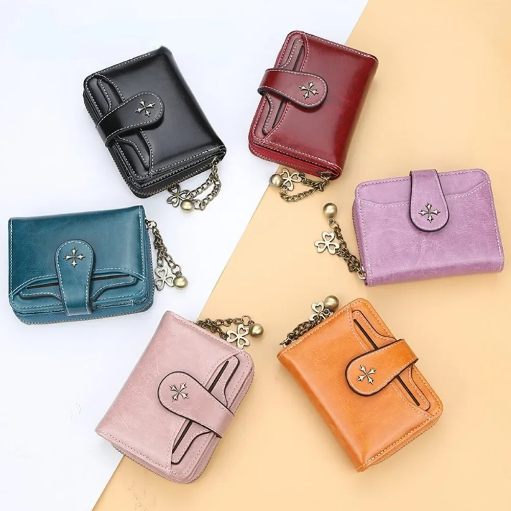 Fashion PU Leather Wallets Women Luxury Designer Vintage Short Money Bag Female Small Card Holders Girls Versatile Coin Purse