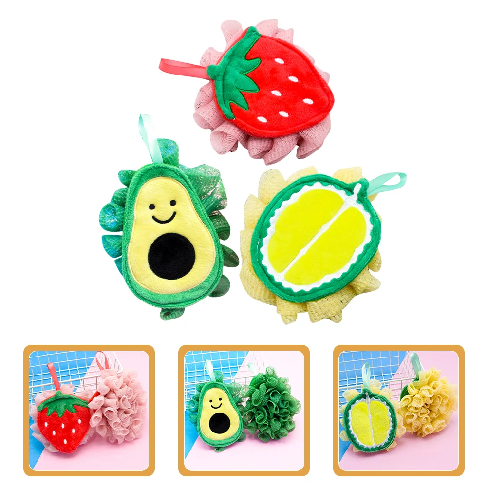 

3 Pcs Bath Sponge Children's Ball Shower Scrubber for Body Skin Cleaning Loofah Wipe Bathroom Accessory Sponges Bathing Baby