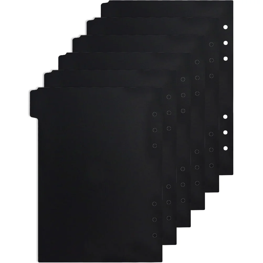 

6Pcs Binder Dividers 6 Ring Label Plastic 6 Sheets Insertable Index Page Dividers 6 Hole Punch Dividers Letter A5
