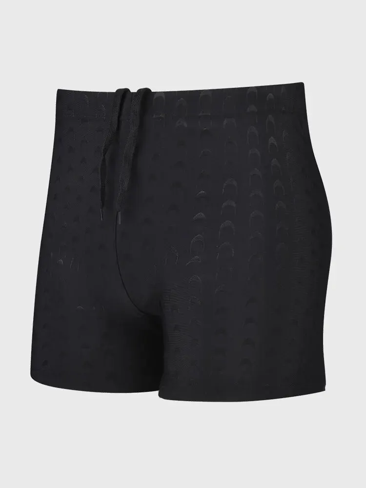 Adult Swimming Trunks for Men Pure Black Large Size Professional Waterproof Quick-drying Bionic Fabric Sharkskin Swimming Trunks