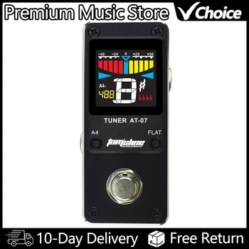 AROMA AT-07 Mini Pedale Accordatore per Chitarra Display HD Effetto Pedale Guitarra Accordatore Cromatico Guscio in Metallo Parti di Chitarra Accessori