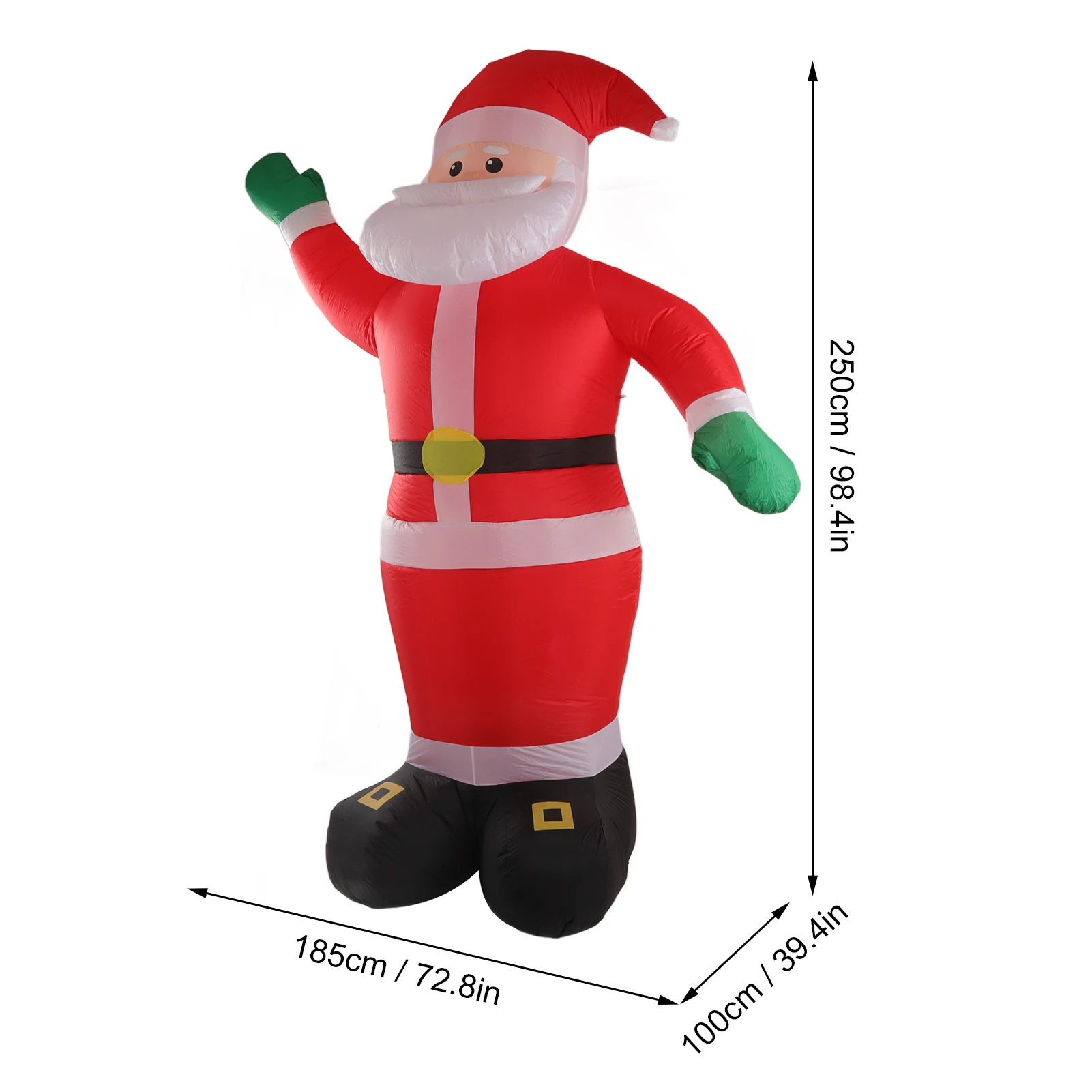 Christmas Inflatable Santa Inflatable Santa Waterproof Built in LED Christmas Outdoor Decoration with Green Hands for Lawn Yard