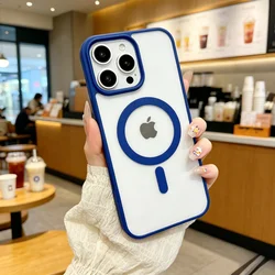 Vibrant Magnetic Wireless Charging Phone Case with Clear Design - iPhone 12 (Blue)