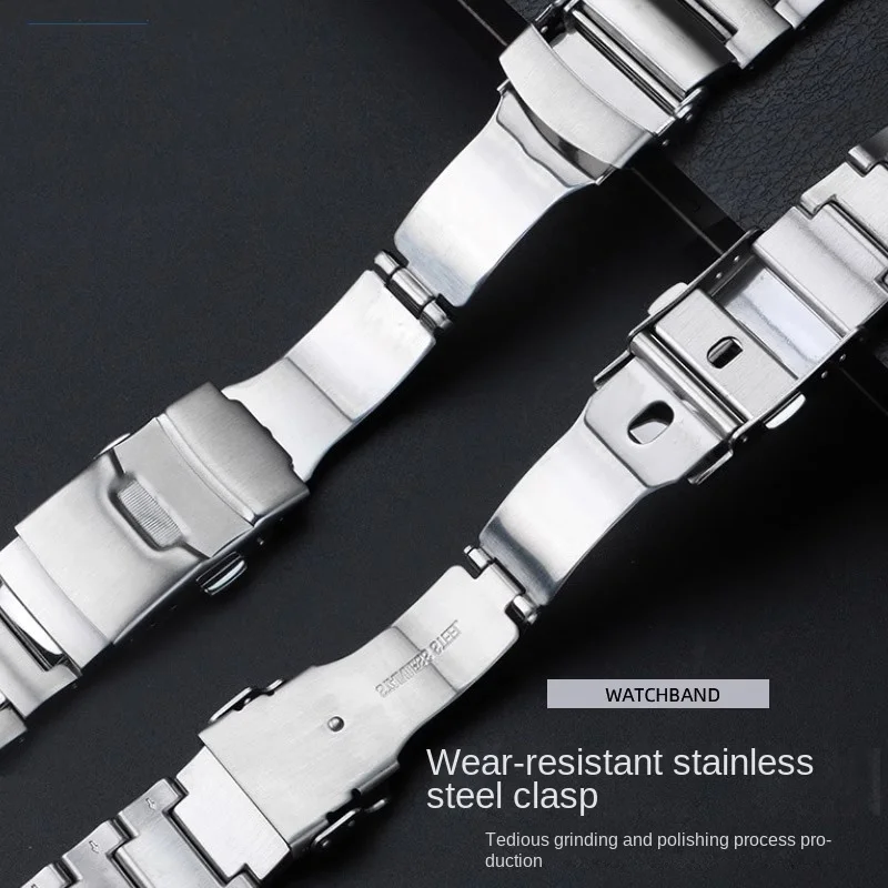 Solid Stainless Steel Strap for Shock-Resistant Series - 20mm Metal Watchband Bracelet