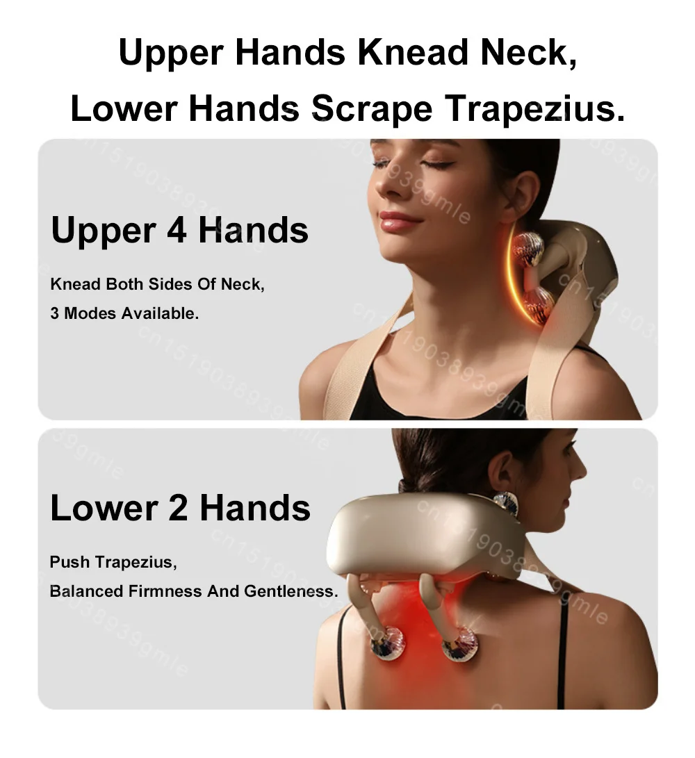 Electric Neck And Back Massager Wireless Neck And Shoulder Kneading Massage Pillow Trapezius Neck Cervical Back Massage Shawl
