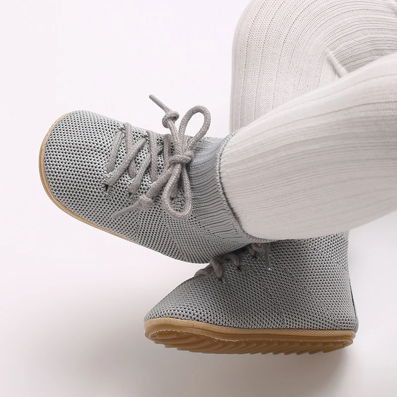 Casual Shoes Baby Girl Shoes 4 Colors Lace Up Ventilate Mid Cut Shoes Spring And Autumn Baby Casual Rubber Base Anti Slip Flat Walking