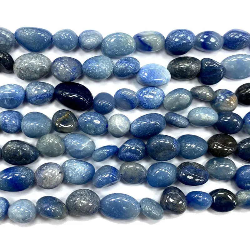 

YWROLE 8-10MM Natural Irregular Stone Beads Blue Aventurine for Jewelry Making Diy Women Bracelet Necklace Earrings Charms 15''
