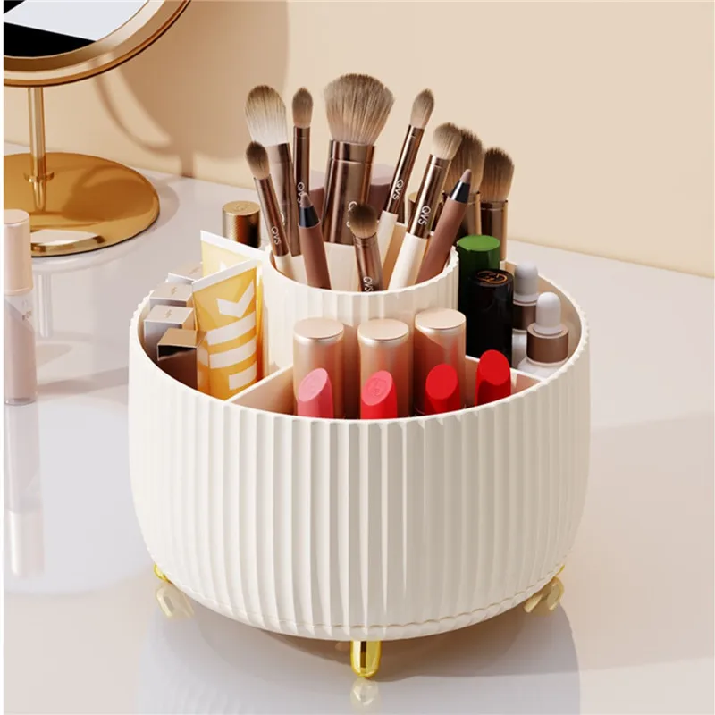 

Cosmetic Organizer 360° Rotating Dustproof Makeup Brush Storage Tube Dressing Table Desk Pencil Holder Lipstick Eye Shadow Shelf