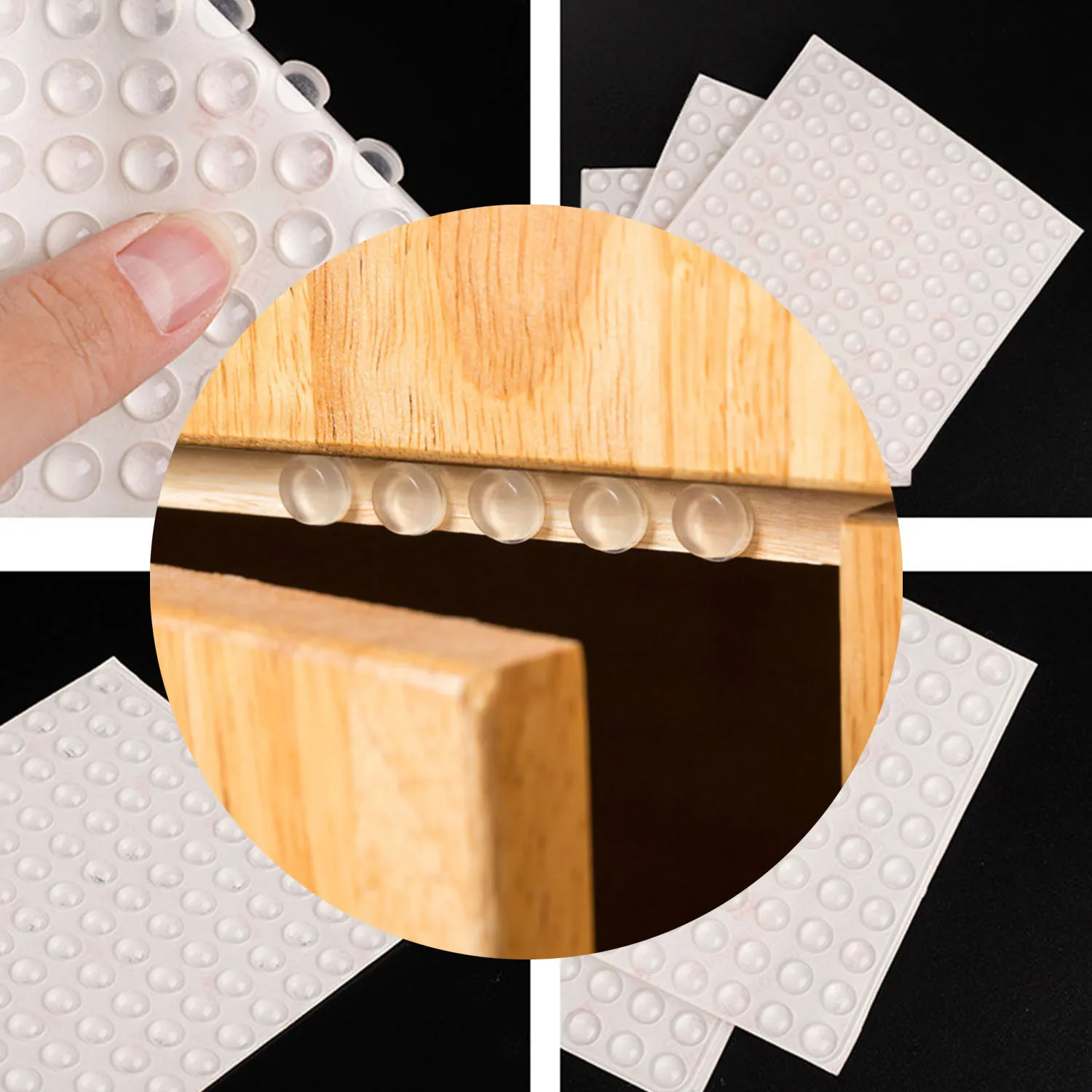 64/100pcs Transparent Silicone Door Stoppers Wall Protector Door Stop Muffler Protective Sticker Self-Adhesive Anti Bump Cushioning Slip Mat