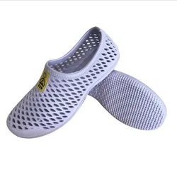 Enhanced Anti - Static Unisex Safety Sandals with Breathable Perforated Design and Thickened Soft Soles - 45 (WHITE)