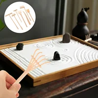 Mini Zen Garden for Desk Sand Rake Set Table Accessories Sandbox Small Rakes Toy 1