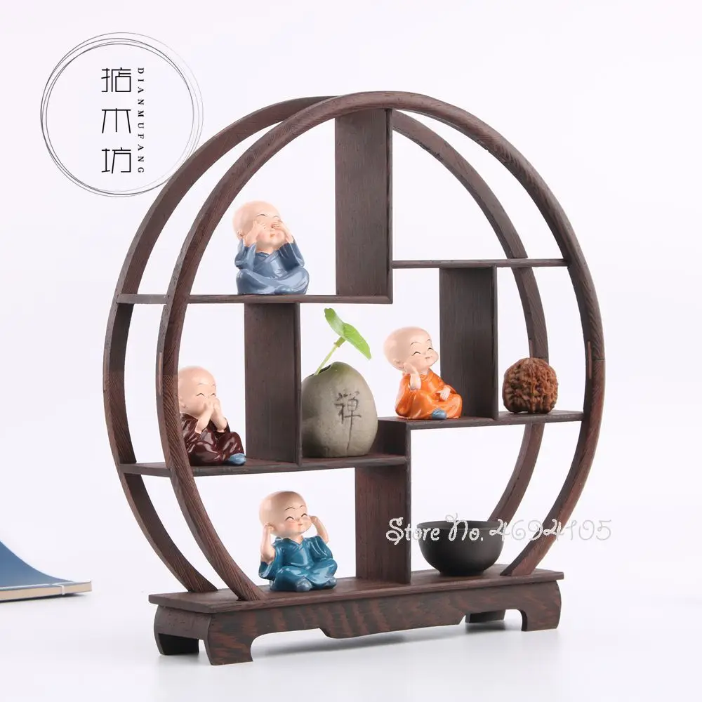 Chinese Retro Storage Rack Small Multi Treasure Chest Purple Teapot Tea Set Shelf Racks Display