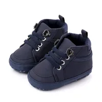 Newborn Baby Boy Shoes Infant Soft Sole Crib Boots Anti-slip Sneakers Solid Leather First Step for 1 Year Old 0-18 Months Gifts 4