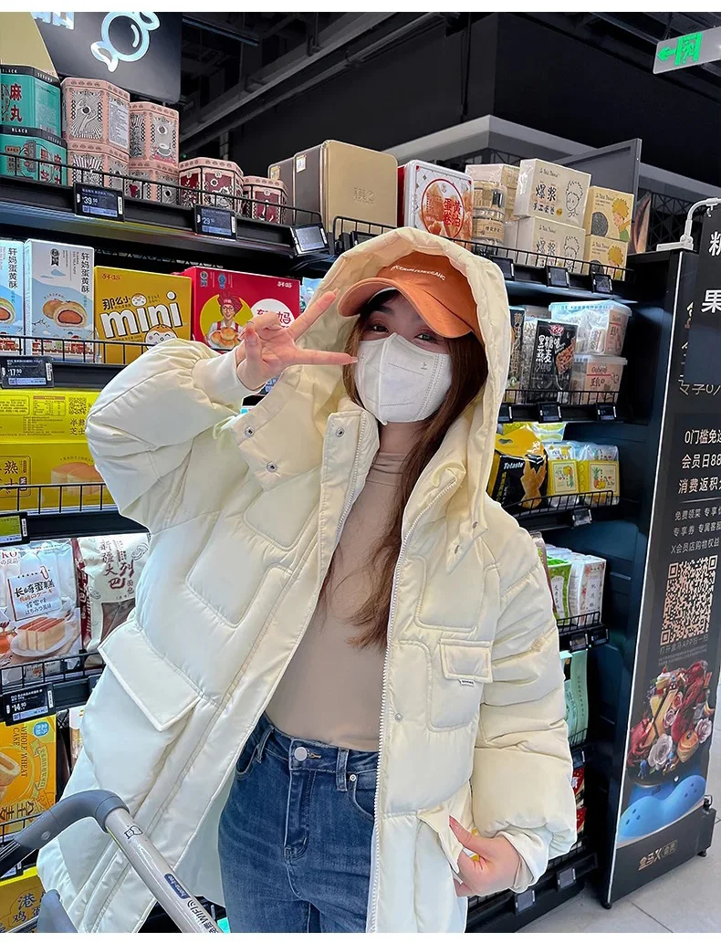 Winter Women Mid-long Parkas Jackets Casual Thicken Warm Hooded Pattern Coat Female Winter Outwear Jacket Parkas