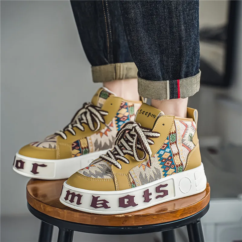 Canvas shoes Men's shoes summer breathable casual flat shoes trend all match sports sense letter cloth shoes round head fashion 6