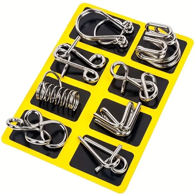 8Pcs/Set Metal Unlocking Party Puzzle Game, Focusing On Concentration Training, Brain-Teasing Challenge Exercises Thinking Skill 5